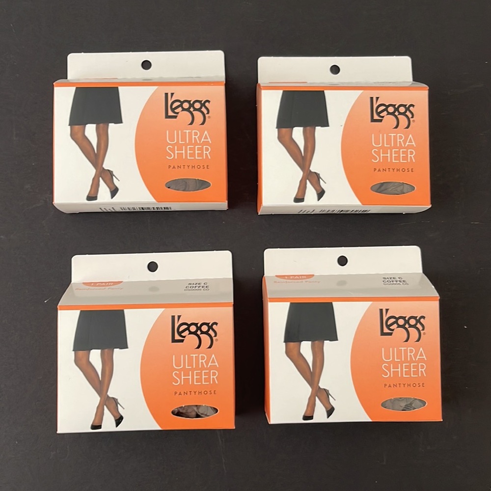 L’eggs Ultra Sheer Coffee Brown Pantyhose, Size C (4 Pack)